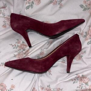 Michael Kors Burgundy Suede Pointed-Toe Heels